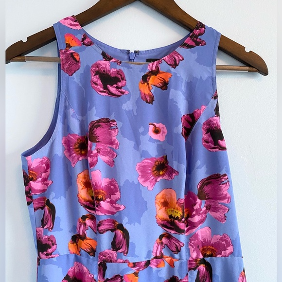 Banana Republic Blue and Purple Floral Contrast Stitch Maxi Dress Size 4 - Picture 3 of 8